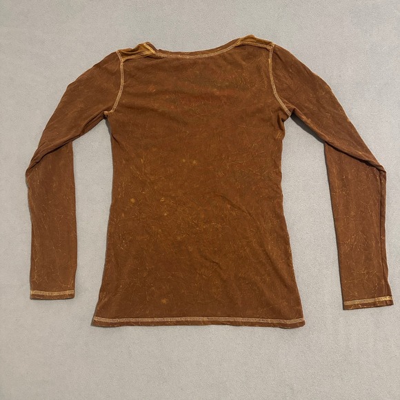 Panhandle Graphic T-Shirt Crew-Neck Long Sleeves Stretch Brown Womens Size M - Picture 2 of 16